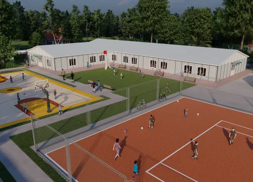 656m² Prefabrik Okul Binası